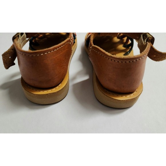 Huarache Girl's Leather Sandals Size 6C Hand-Made Embroidered Multicolor Mouse - Picture 5 of 6